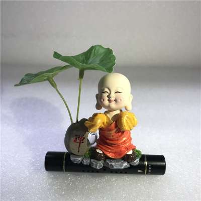 Wholesale Resin Car Perfume Holder Shaolin Monk Zen Bobble Head