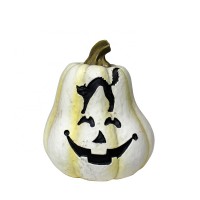 Custom halloween resin white smile pumpkin figurine