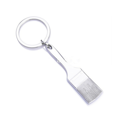 Creative key chains gift keyrings metal brush shape key ring supplier