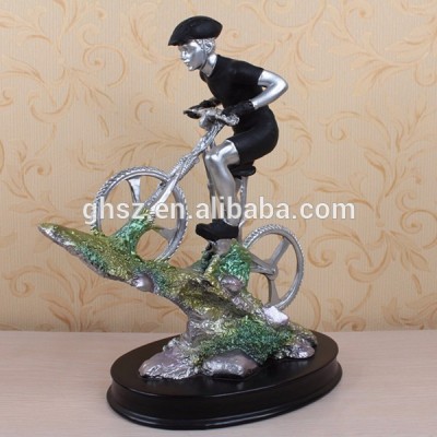 Wholesale resin model racing bicycle player scultpture sports medal