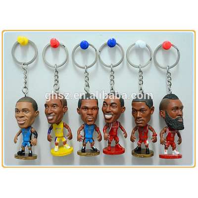 Guo hao hot sale NBA figures soft pvc keychain for collection