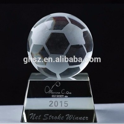 Custom awards souvenir gift sports trophy crystal football trophy