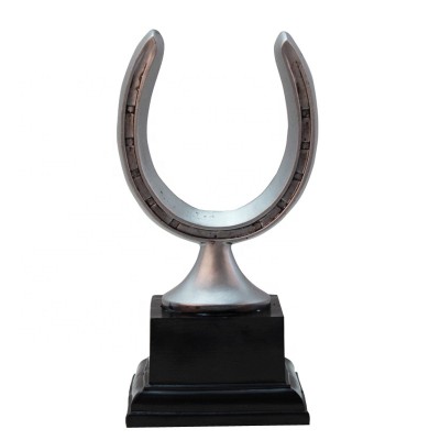 Custom resin silver horseshoe U shape trophy