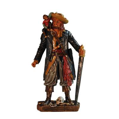 Mediterranean table decor caribbean pirates sculpture