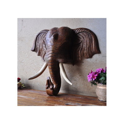 Modern home wall decor hanging polyresin elephant head figure wholesale