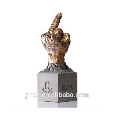 Custom sports battle resin middle finger awards and trophy for sale