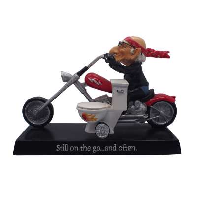 Cute Autobike Toilet Grandfather Crafts Artificial Figurine Decoration