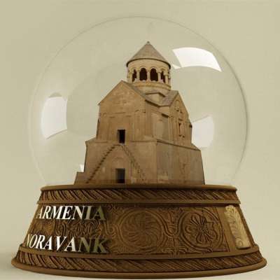 Custom tourist souvenir gift resin Armenia noravank snow globes