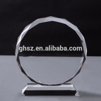 Custom logo round shape china crystal trophy for sale